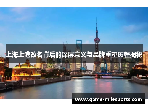上海上港改名背后的深层意义与品牌重塑历程揭秘